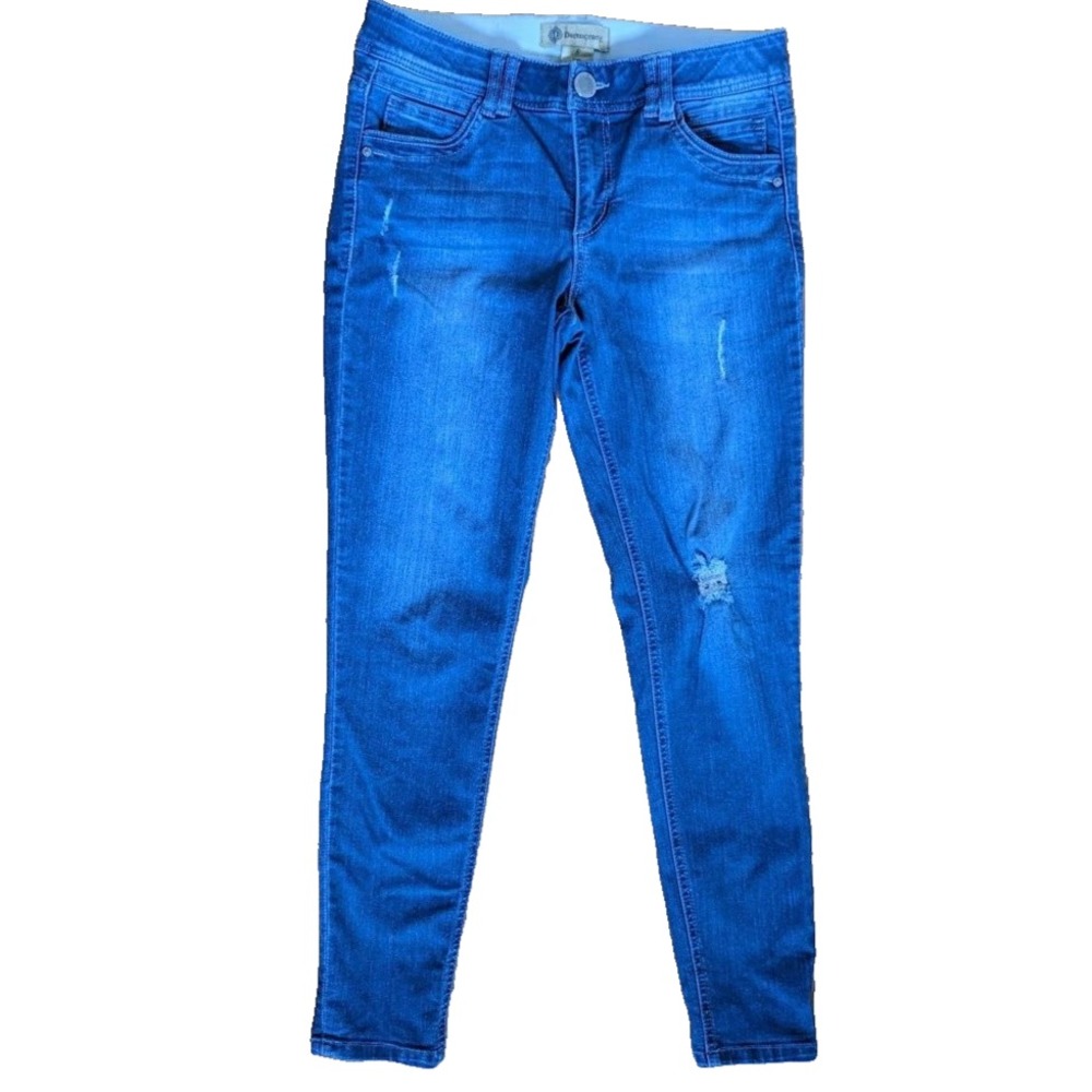 Democracy Ab Technology Jeans Womens Sz 8 Distressed Denim Stretch Tapered